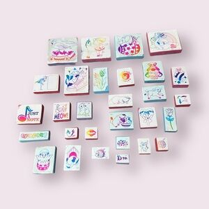 Lisa Frank Vintage Foam Stamps Set Of 30 Card Making Scrapbooking Junk Journals